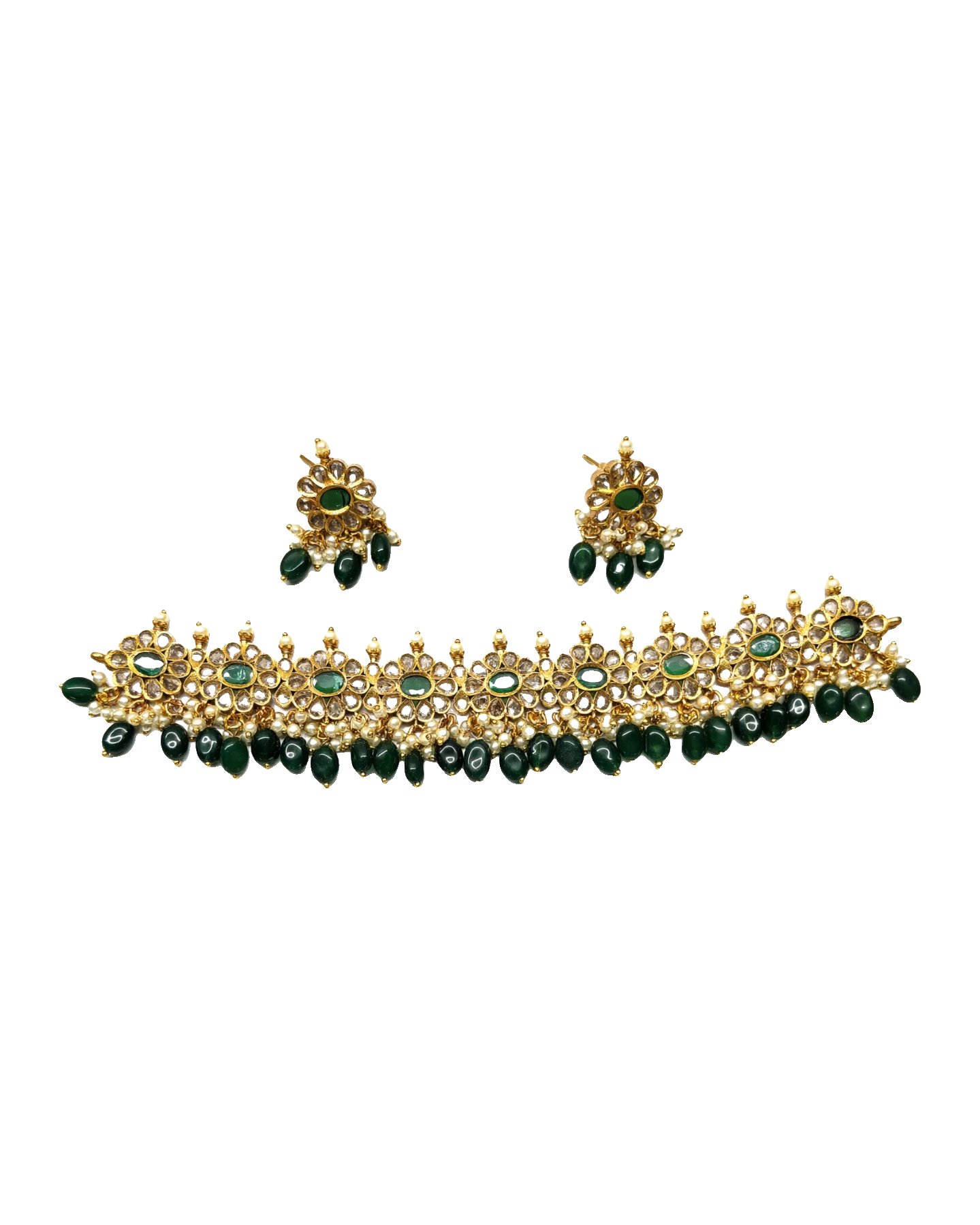 The Emerald Floret Kundan Choker Set